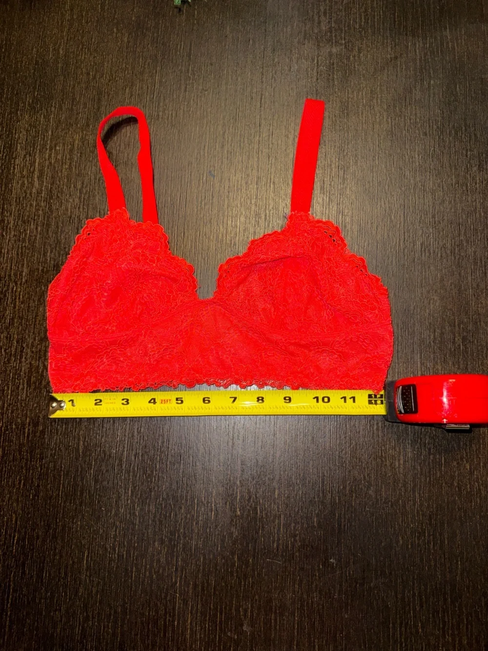 Free People Let Me Kiss You Red Lace Bralette